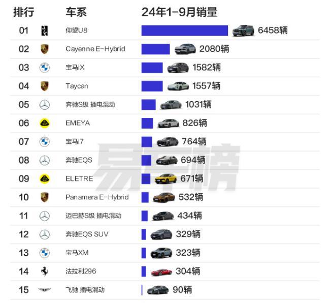 中国百万元级新能源车王！新能源豪车冠军销量超二至五名之和(图3)